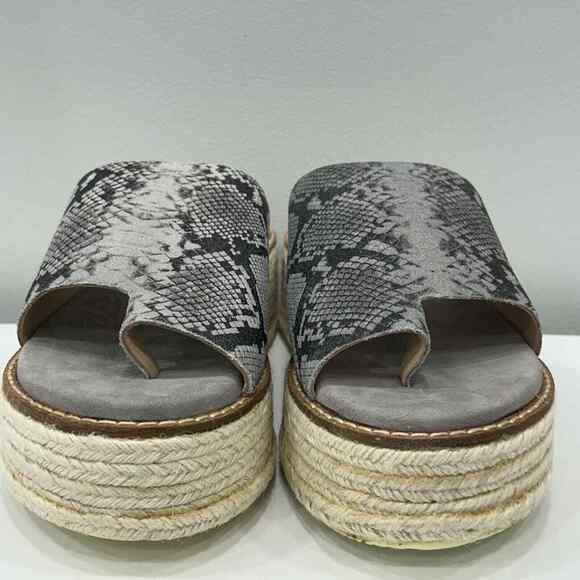 Diba True Demi Chase Size 7 Snake Print Gray Wedge Sandal Espadrille New In Box - Picture 5 of 9